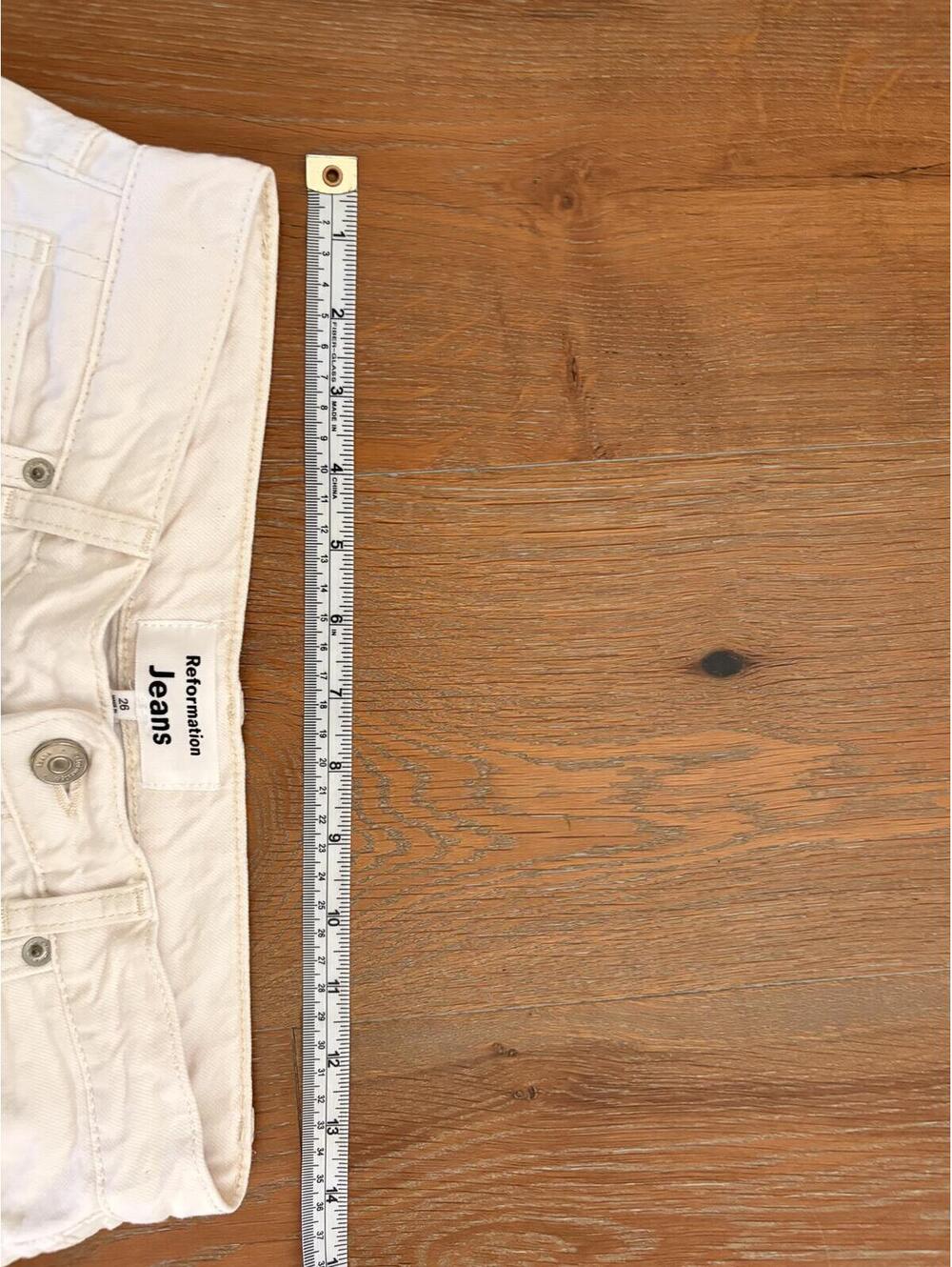 Reformation White Jeans High-Rise Straight Leg Classic Chic Size 26 - Picture 9 of 9